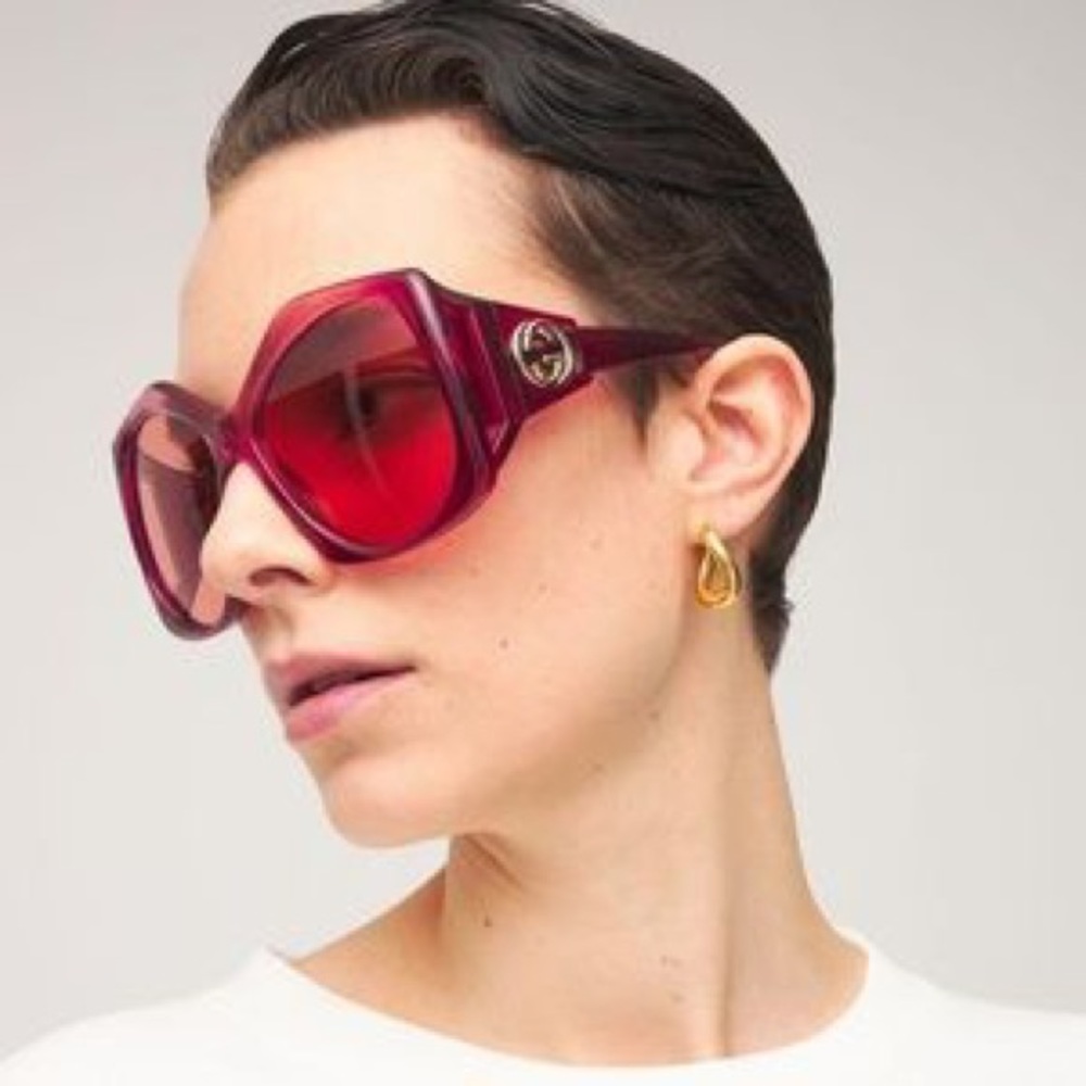NEW GUCCI GG0875S 003 OVERSIZED BURGUNDY SUNGLASSES GUCCI GG 0875S